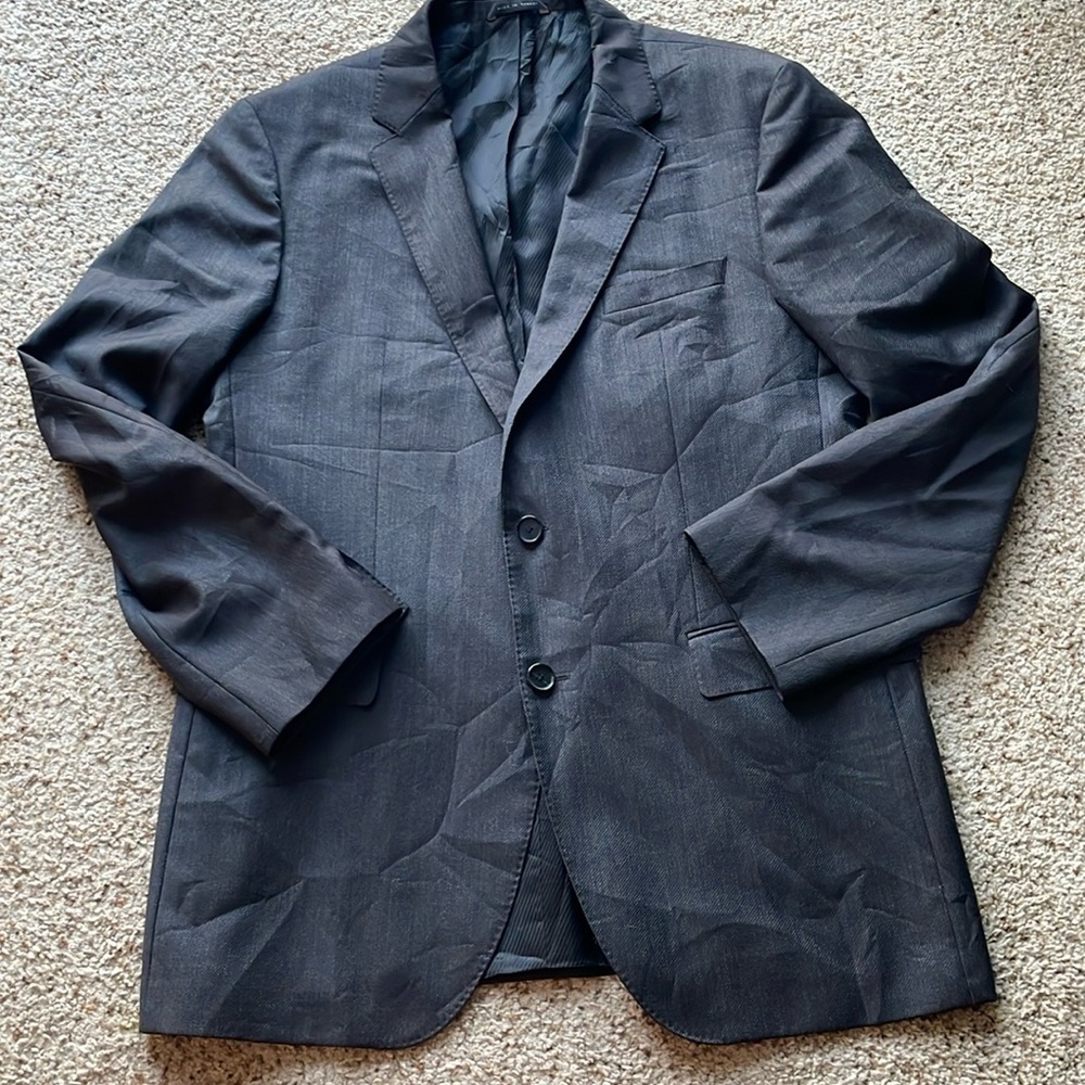 Boss charcoal grey/black 100% wool blazer size 42L